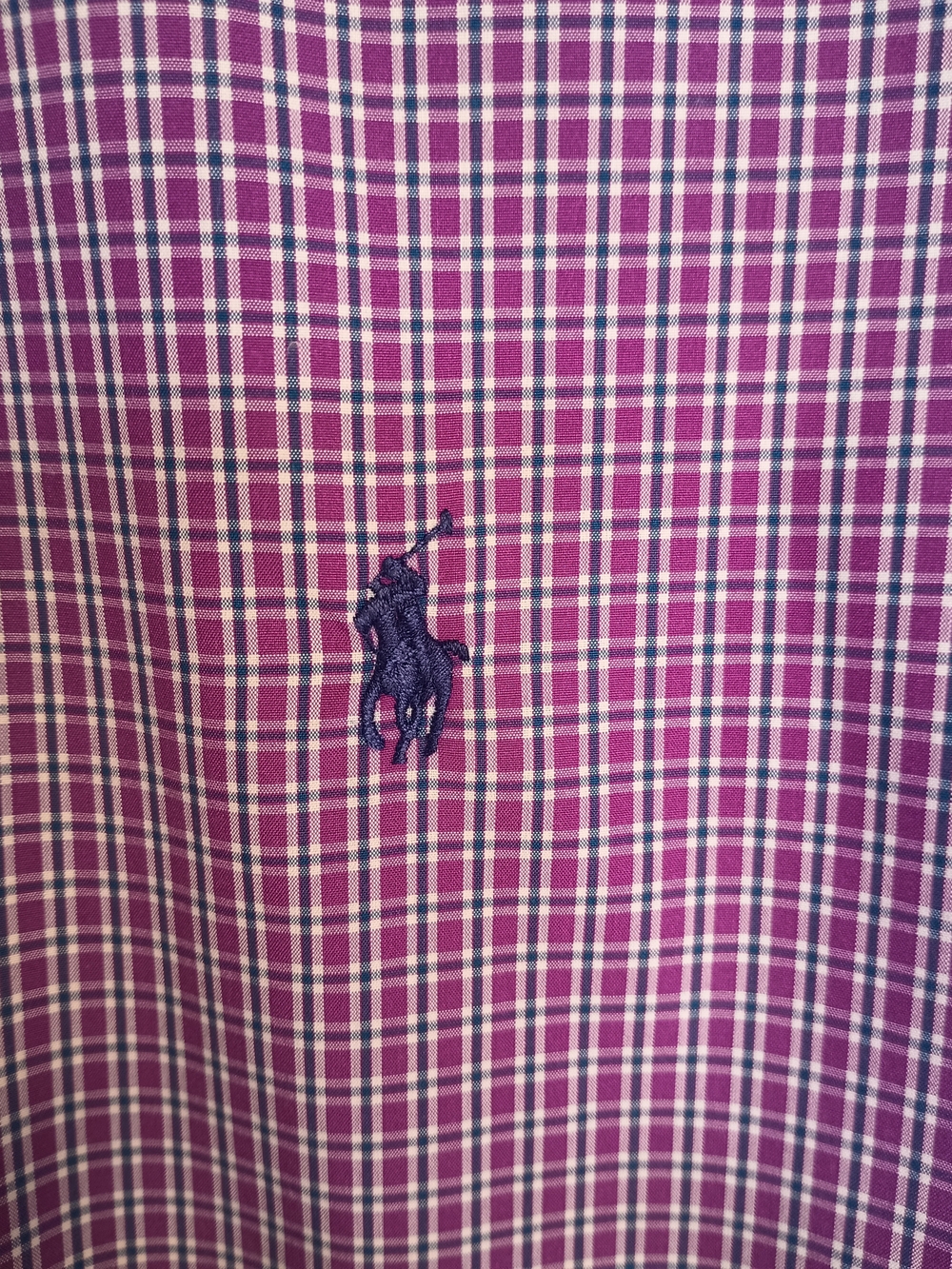 Men's Plaid Shirt with Polo Logo